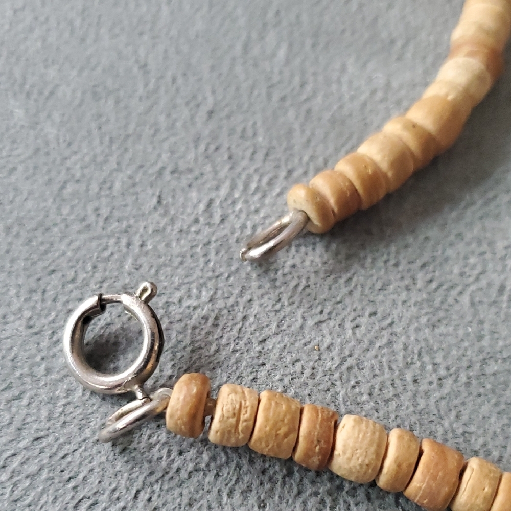 Natural Wood Beaded Necklace - Picture 5 of 6